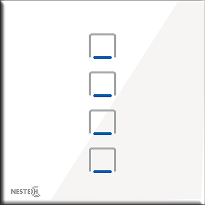 کلید لمسی روشنایی چهارپل سفید نستک